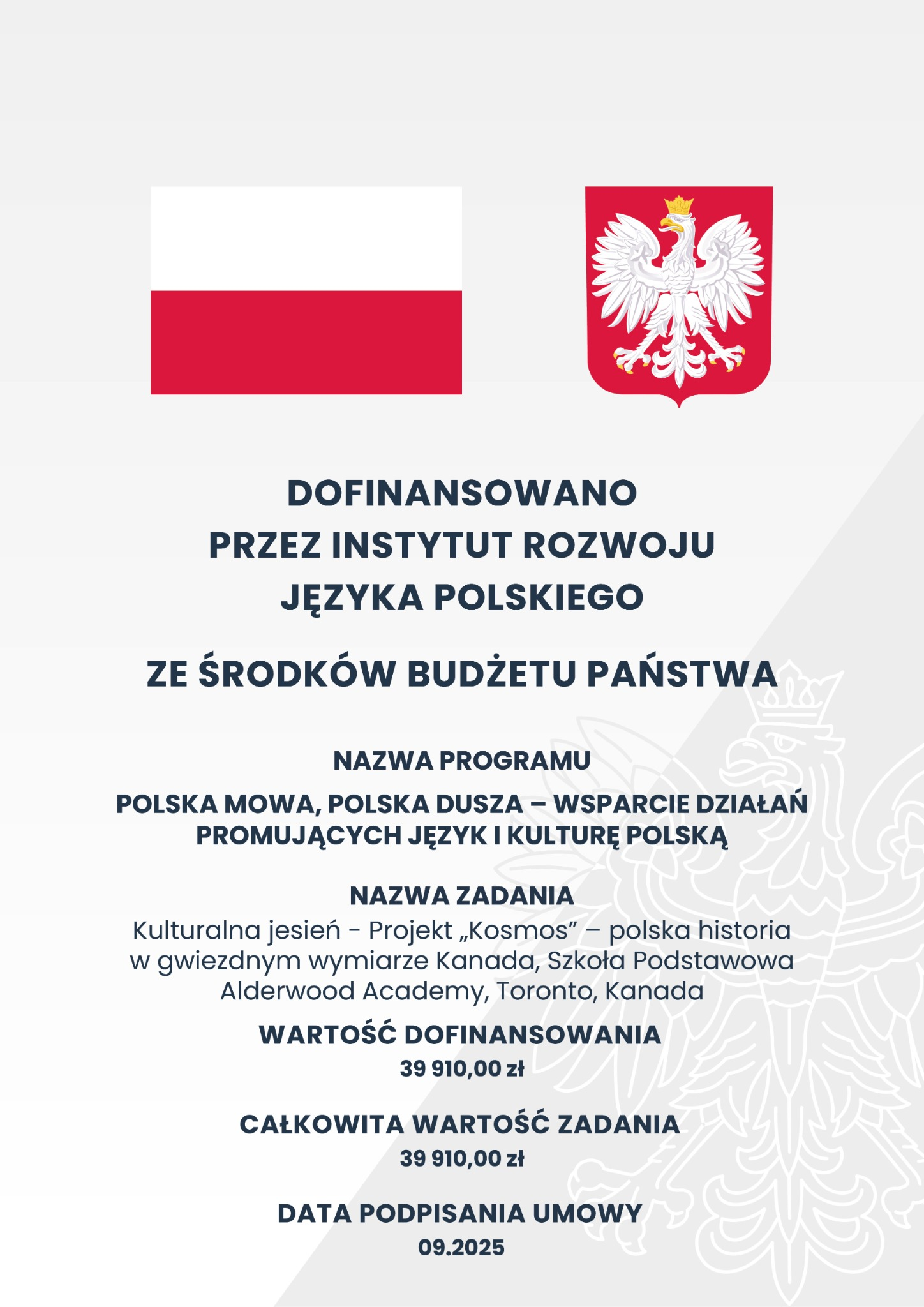 Instytut Rozwoju Języka Polskiego - Plakat Kulturalna Jesień Toronto (09/2025)
